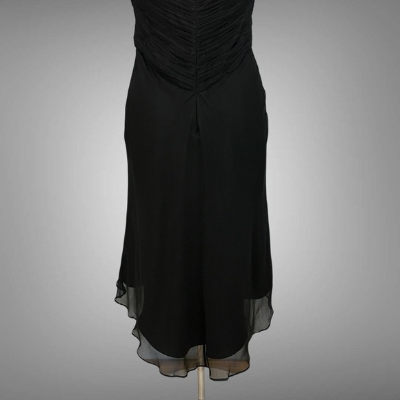 VTG Robbie Bee Womens Dress 6 Black Silk Satin Lined Chiffon Whimsigoth Fairy - Picture 7 of 15